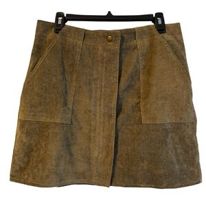 addie Corduroy Mini Skirt- Army Green- Large